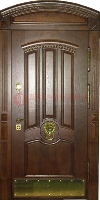 Хорошая стальная арочная дверь с декоративным элементом ДА-23 в Серпухове
