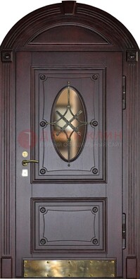 Арочная металлическая дверь с виноритом ДА-38 в Серпухове