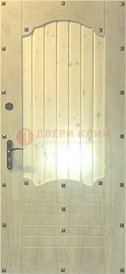 Белая железная дверь с евровагонкой ДЕ-9 в Серпухове