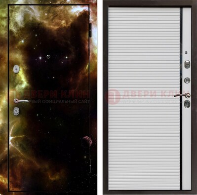 Стальная дверь с фотопечатью космоса ДФ-14 в Серпухове