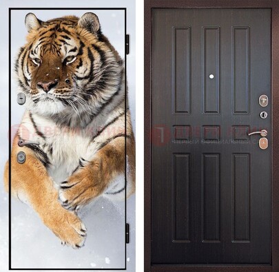 Металлическая дверь с фотопечатью тигра ДФ-1 в Серпухове
