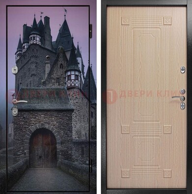 Входная металлическая дверь с фотопечатью замка ДФ-38 в Серпухове