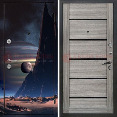Стальная дверь с фотопечатью космоса ДФ-49 в Серпухове
