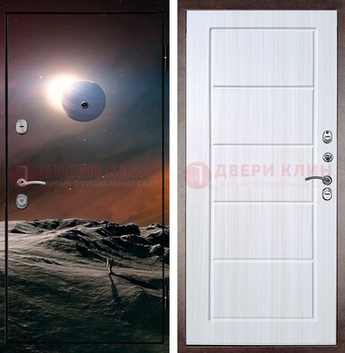 Стальная дверь с фотопечатью планет ДФ-8 в Серпухове