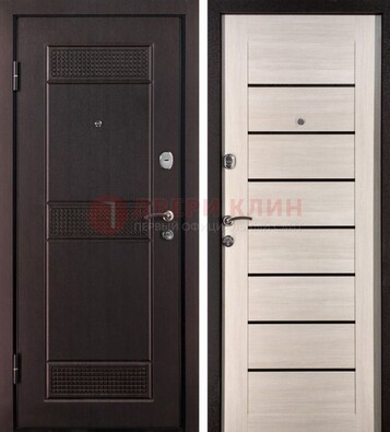 Темная стальная дверь с МДФ ДМ-147 для улицы в Солнечногорске