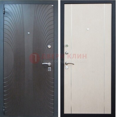 Темная входная дверь с МДФ ДМ-154 в кирпичный дом в Видном