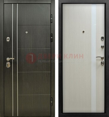 Морозостойкая темная металлическая дверь с МДФ ДМ-164 в Серпухове