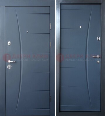 Серая входная дверь с фигурной фрезеровкой МДФ ДМ-213 в Серпухове