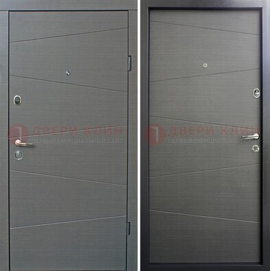 Темная стальная дверь с филенчатой МДФ ДМ-228 в Серпухове