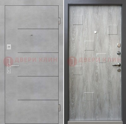 Серая входная дверь МДФ с обоих сторон ДМ-258 в Серпухове
