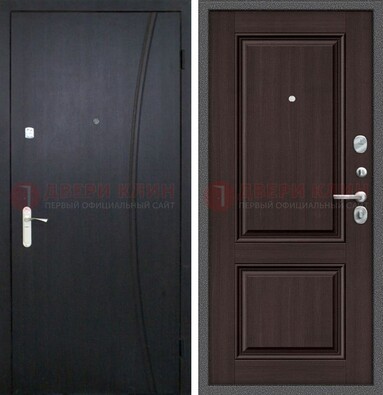 Темная стальная дверь с МДФ панелями ДМ-362 в Серпухове