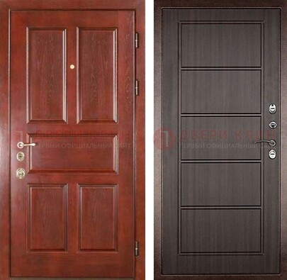Красная металлическая дверь с МДФ в квартиру ДМ-387 в Серпухове
