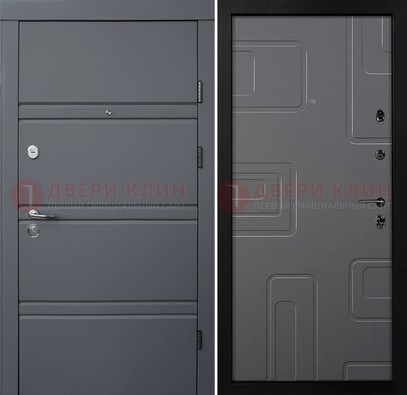 Серая металлическая дверь с МДФ в квартиру ДМ-485 в Серпухове