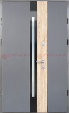 Полуторная металлическая дверь с МДФ ДМ-503 в Серпухове
