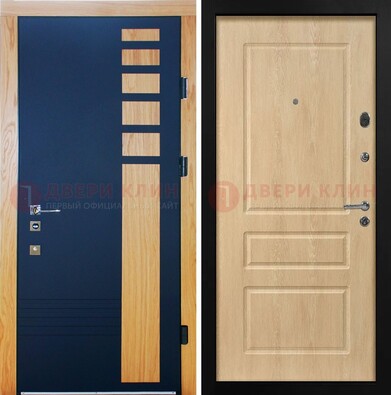 Двухцветная железная дверь с МДФ в квартиру ДМ-511 в Серпухове