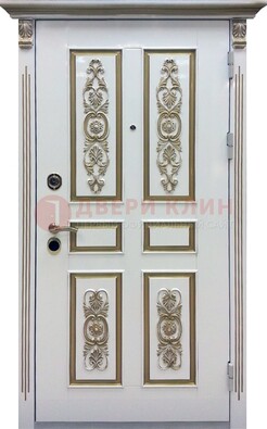 Входная дверь с массивом дуба в белом цвете ДМД-62 в Серпухове