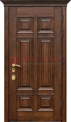 Филенчатая железная дверь с массивом дуба ДМД-68 в Серпухове