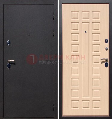 Черная стальная дверь с порошковым окрасом МДФ внутри ДП-102 в Серпухове