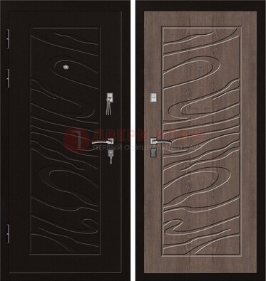 Темная железная дверь с порошковым окрасом ДП-127 в Серпухове