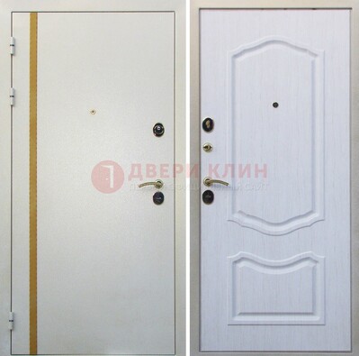 Белая входная дверь с порошковым напылением ДП-136 в Серпухове