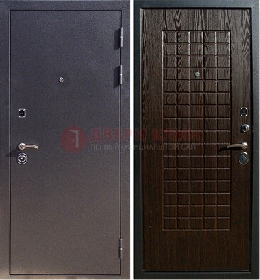 Серая металлическая дверь с порошковым напылением ДП-153 в Серпухове