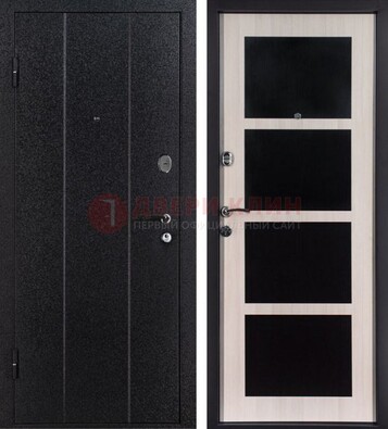 Черная металлическая дверь с порошковым напылением ДП-176 в Серпухове