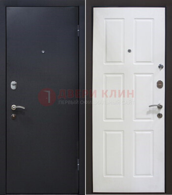 Черная металлическая дверь с порошковым покрытием ДП-193 в Серпухове