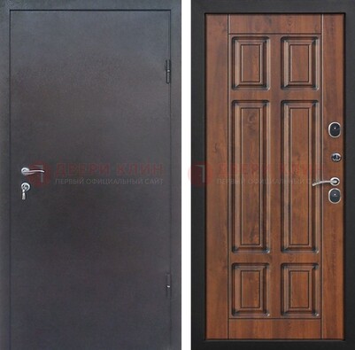 Темная входная дверь с порошковым покрытием с МДФ панелью ДП-235 в Серпухове