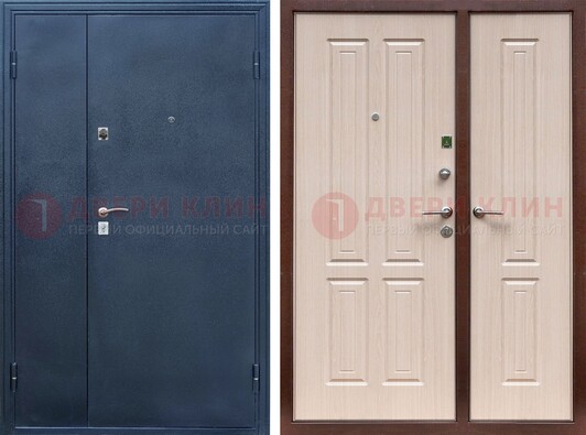 Двустворчатая стальная дверь с порошковым напылением и МДФ ДП-239 в Серпухове