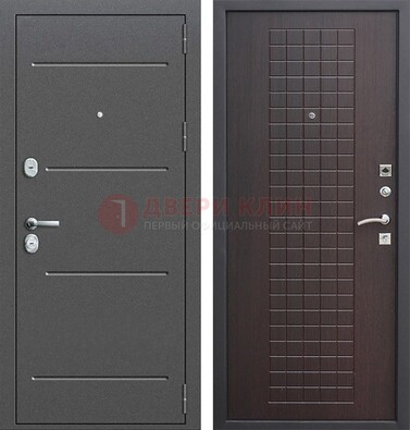 Металлическая дверь с порошковым покрытием и МДФ Махагон ДП-254 в Серпухове