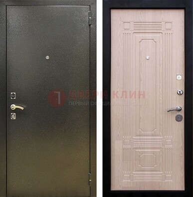 Входная темно-серая дверь с порошковым напылением и МДФ ДП-273 в Серпухове
