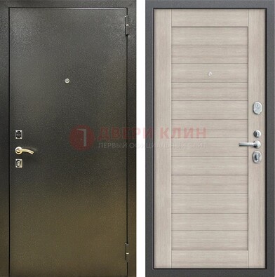 Стальная темно-серая дверь с порошковой отделкой и МДФ панелью ДП-278 в Серпухове