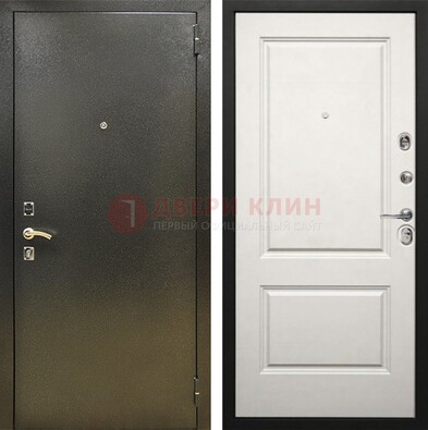 Металлическая темная дверь с порошковым напылением и классической МДФ ДП-298 в Серпухове