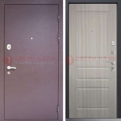 Темная стальная дверь с порошковым окрасом и МДФ ДП-310 в Серпухове