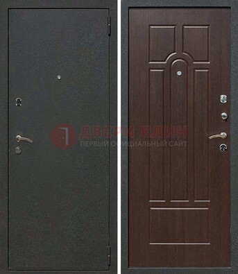 Черная металлическая дверь с порошковым окрасом ДП-47 в Серпухове