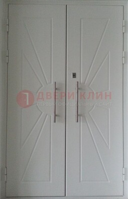 Парадная двухстворчатая дверь с фрезерованным МДФ ДПР-14 в Серпухове
