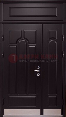 Парадная дверь с металлическими вставками ДПР-47 и фрамугой в Серпухове