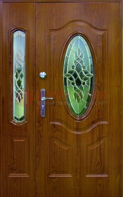Парадная дверь со стеклянными вставками ДПР-73 для дома в Серпухове