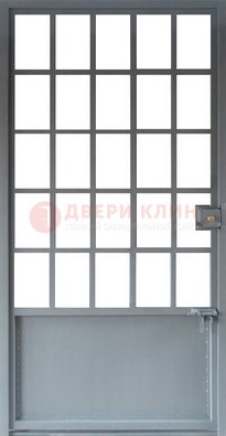 Металлическая решетчатая дверь в сером цвете ДР-7 в Серпухове