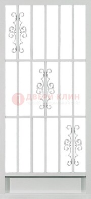Белая железная решетчатая дверь ДР-9 в Серпухове