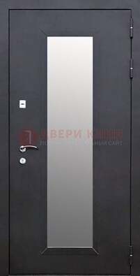 Черная стальная дверь порошок со стеклом ДС-33 в Самаре