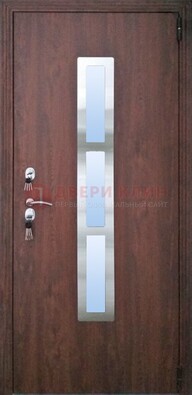 Входная дверь с МДФ и стеклом в современном стиле ДС-48 в Серпухове