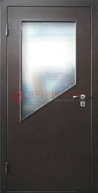 Стальная дверь со стеклом ДС-5 в кирпичный коттедж в Серпухове