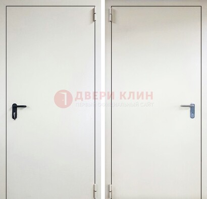 Белая железная противопожарная дверь ДТ-16 в Серпухове