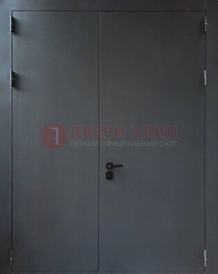 Черная распашная тамбурная дверь Порошок ДТМ-46 в Серпухове