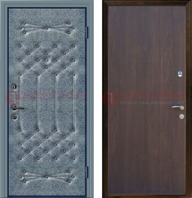 Серая металлическая дверь с винилискожей ДВ-35 в Серпухове