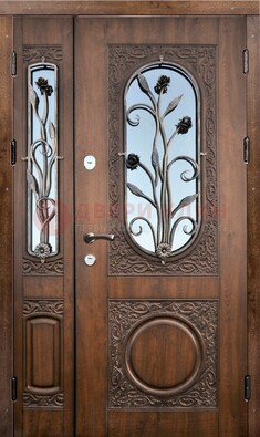 Железная дверь с виноритом и ковкой ДВТ-180 в Серпухове