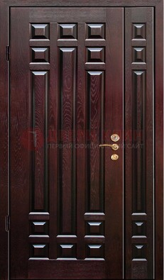 Коричневая металлическая дверь с виноритом ДВТ-20 в Серпухове