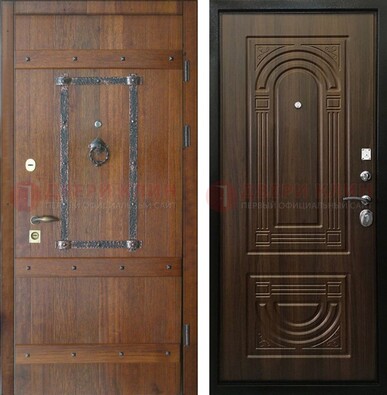 Темная стальная дверь с виноритом ДВТ-232 в Серпухове