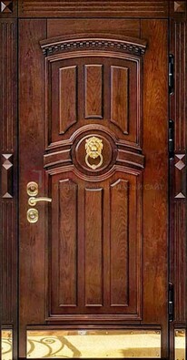 Входная дверь с виноритом в коричневом цвете ДВТ-236 в Серпухове